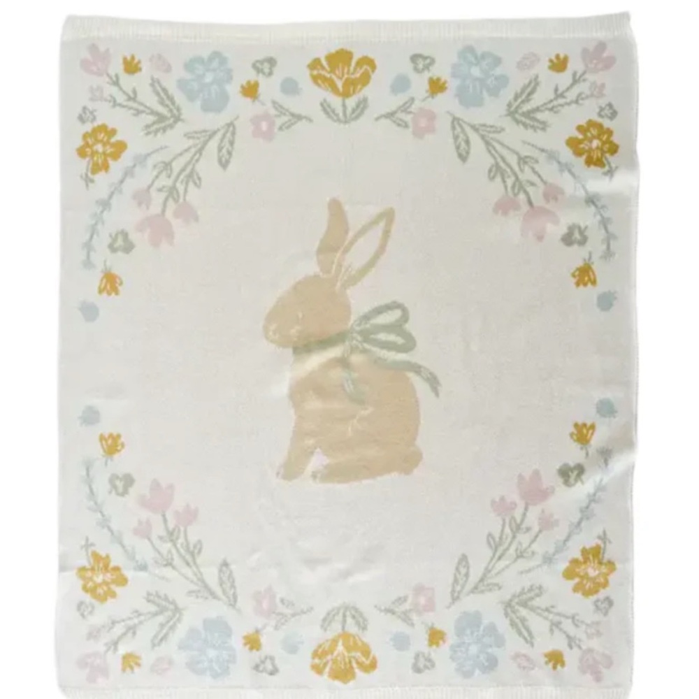 The Burberry Hill Kids Bunny Blanket - Cream and Green